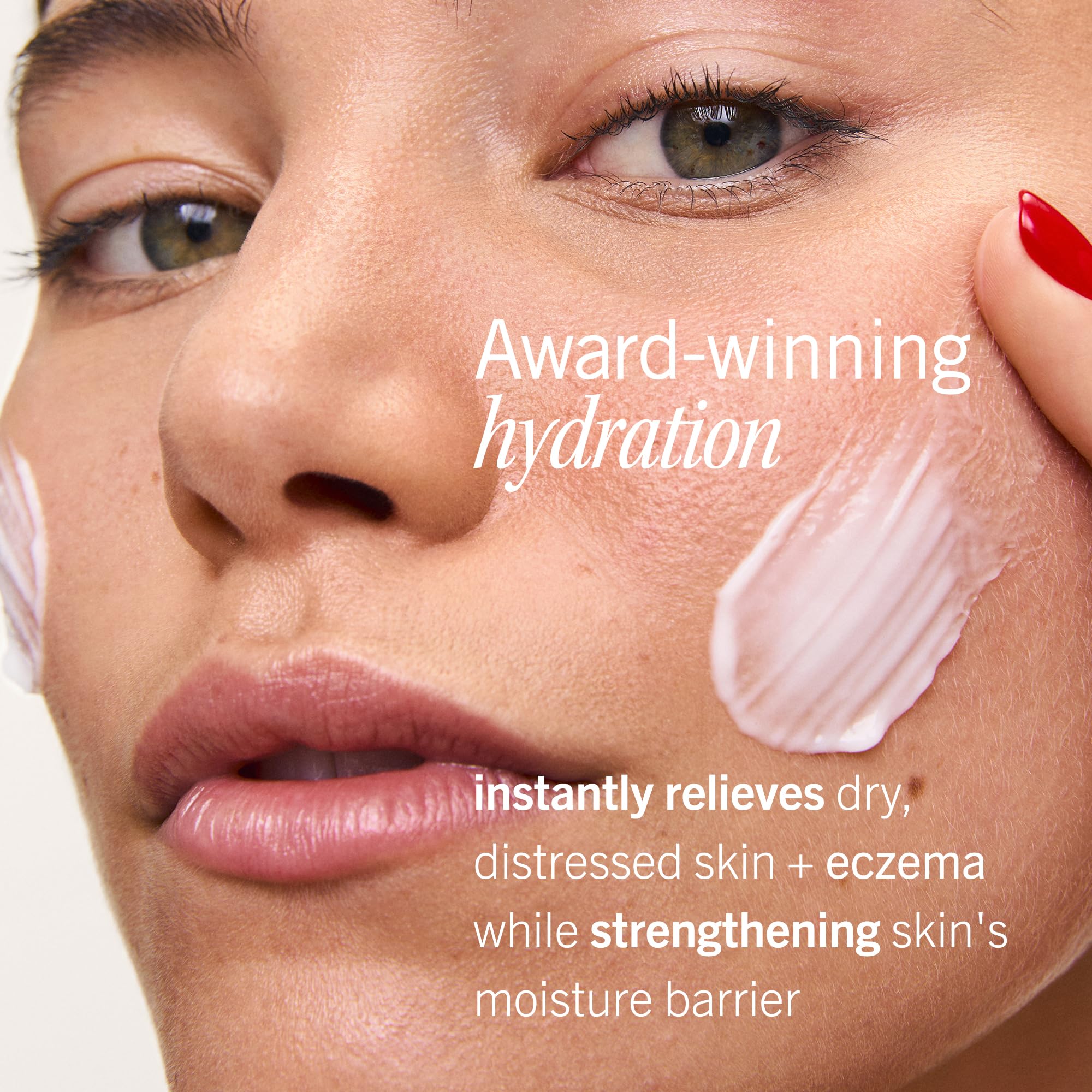 First Aid Beauty Ultra Repair Cream texture swirl highlights lightweight non-greasy formula
