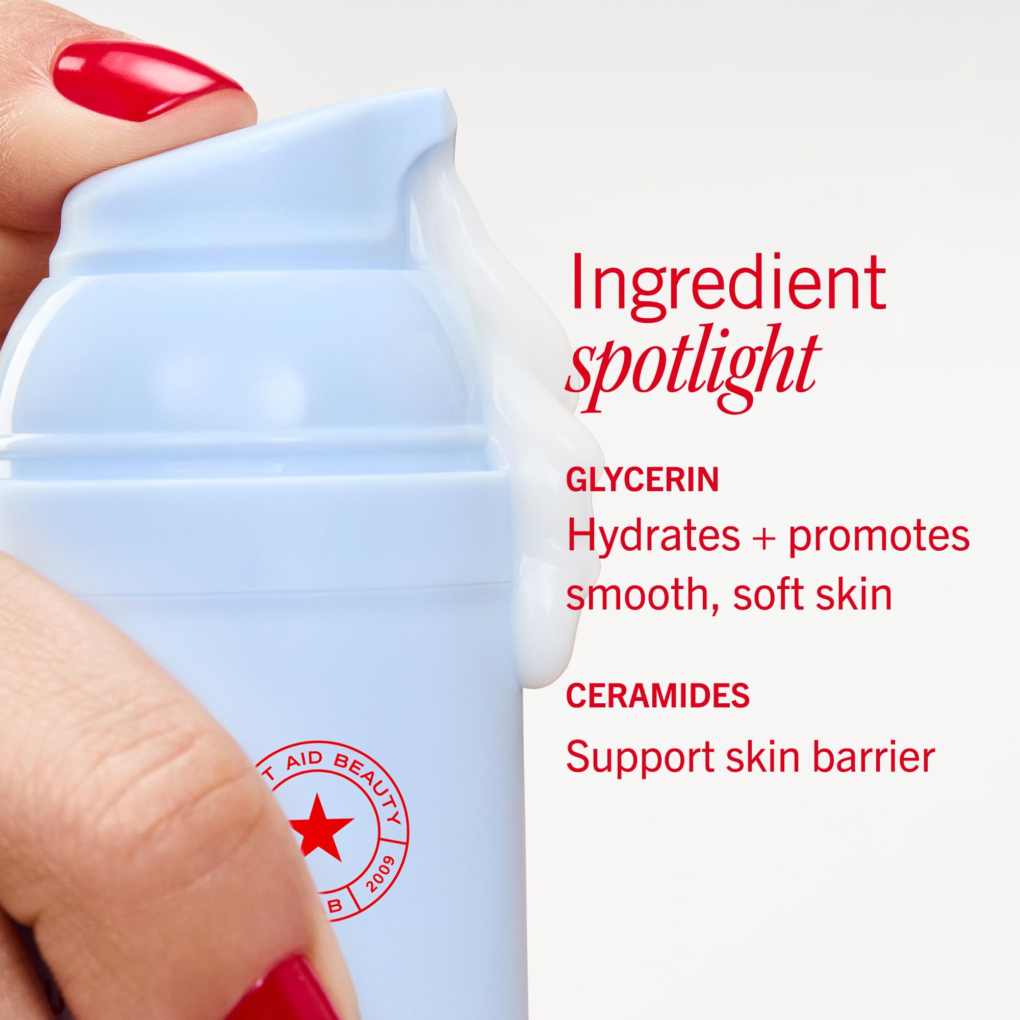 First Aid Beauty Ultra Repair on sensitive skin, fragrance-free and gentle for daily use.