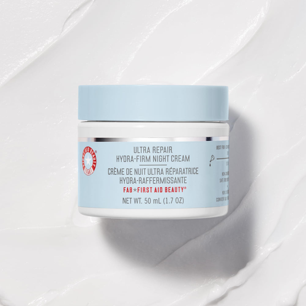 First Aid Beauty Ultra Repair Hydra-Firm Night Cream ingredients include peptides and niacinamide.