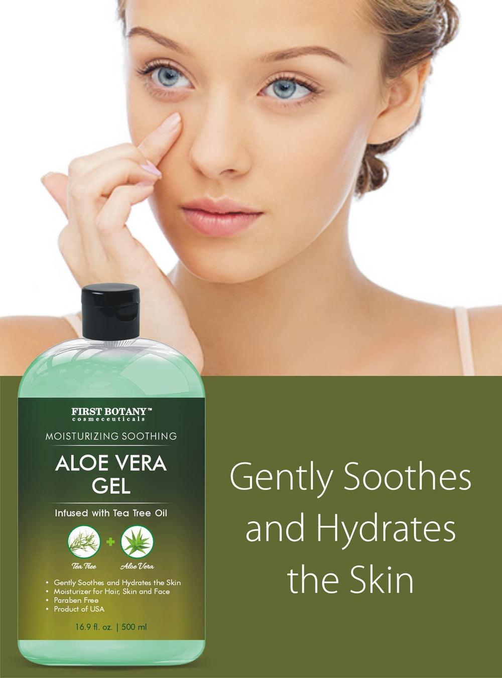 First Botany Aloe Vera Gel para acné, ayuda a hidratar y calmar rojeces