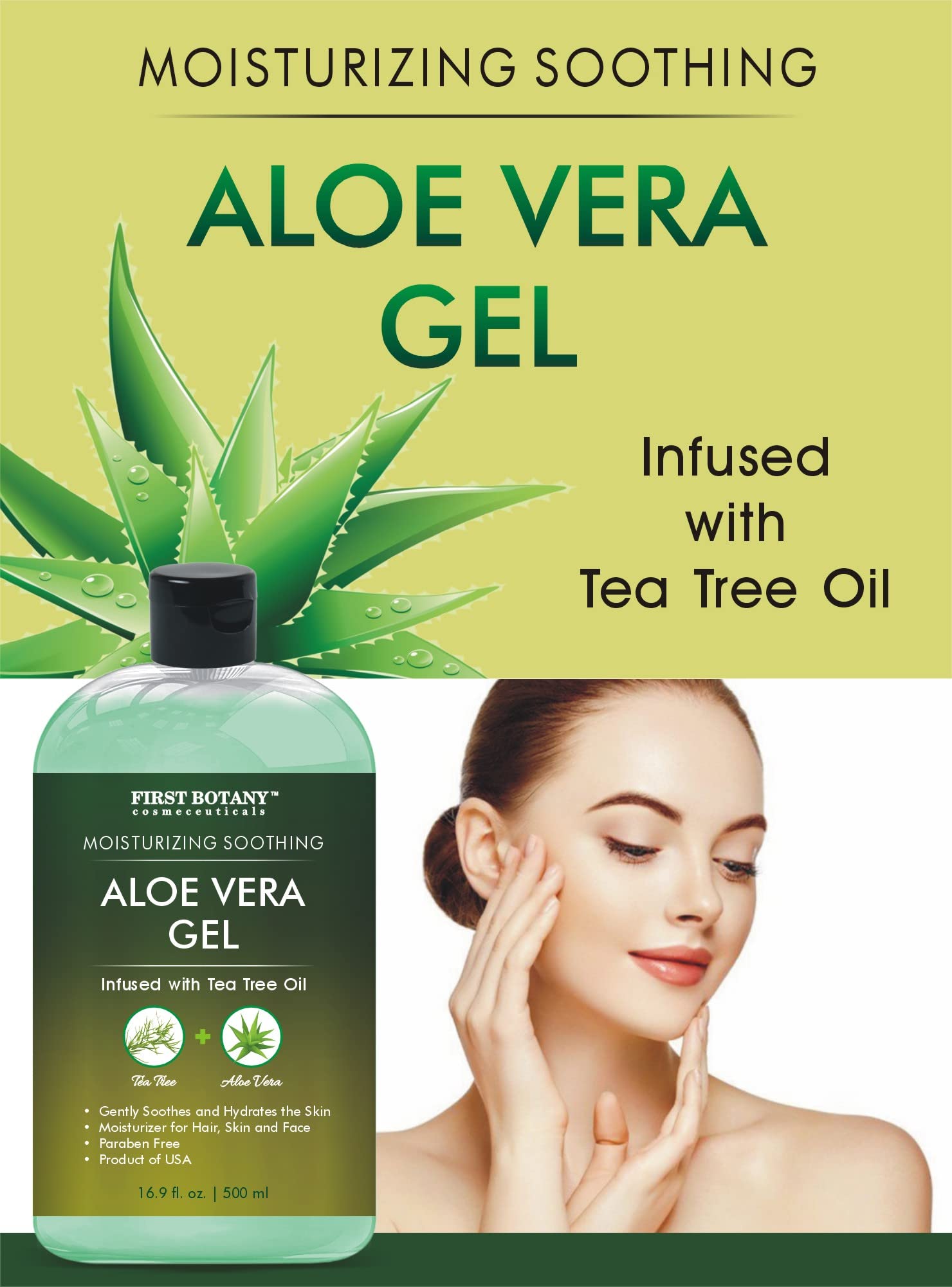First Botany Aloe Vera Gel para piel seca e irritada, calma y humecta