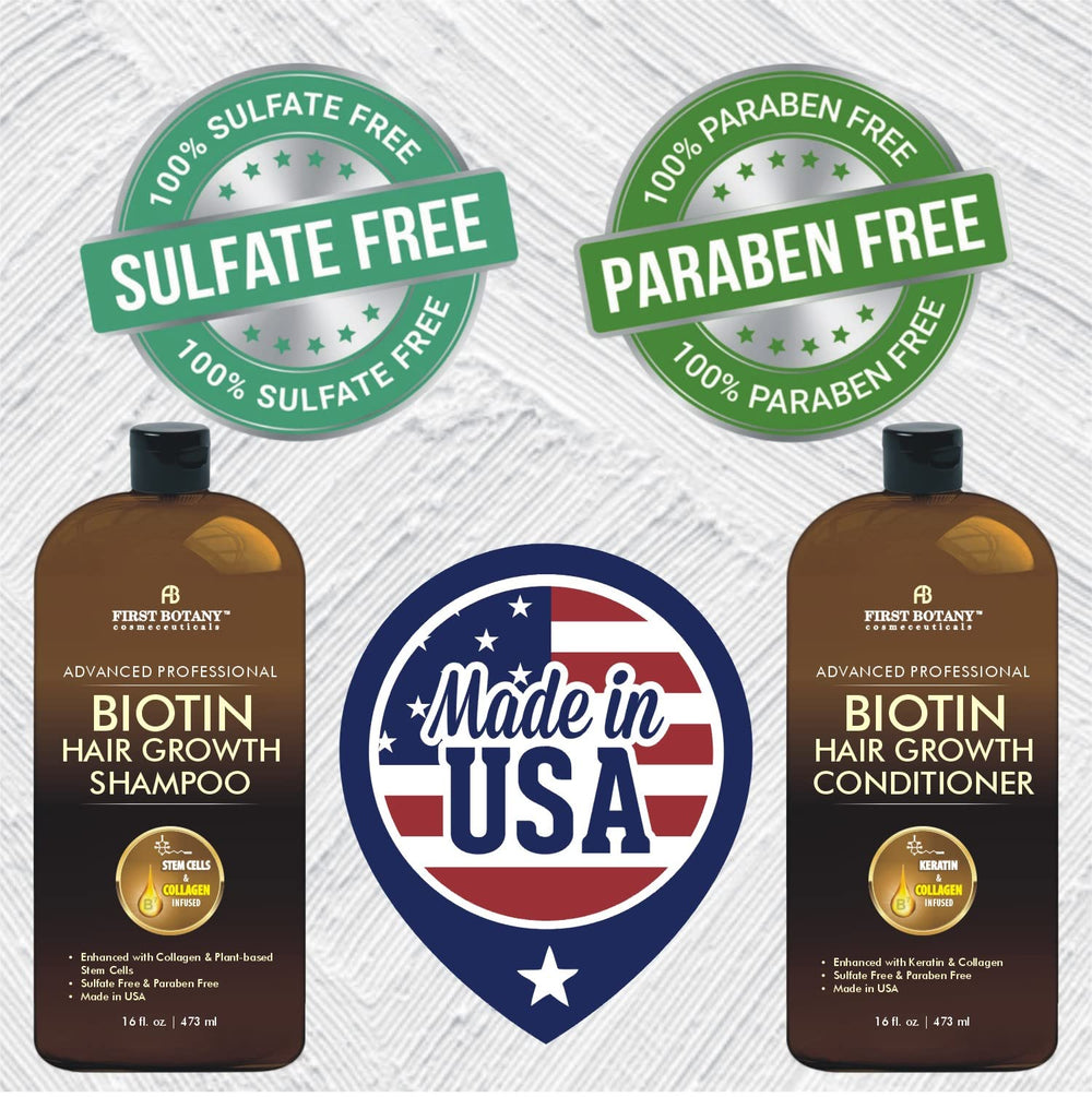 First Botany Biotin Hair Growth Conditioner bottle hints at adding volume and smoothness for styling.