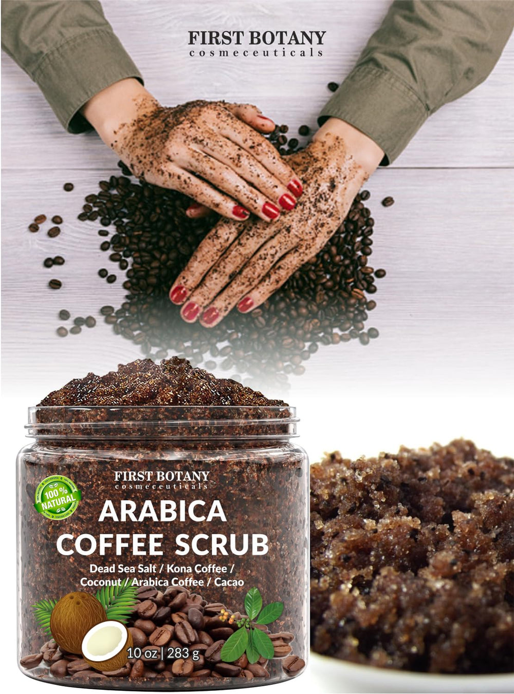 First Botany Scrub anti-cellulite para mejorar la textura de la piel