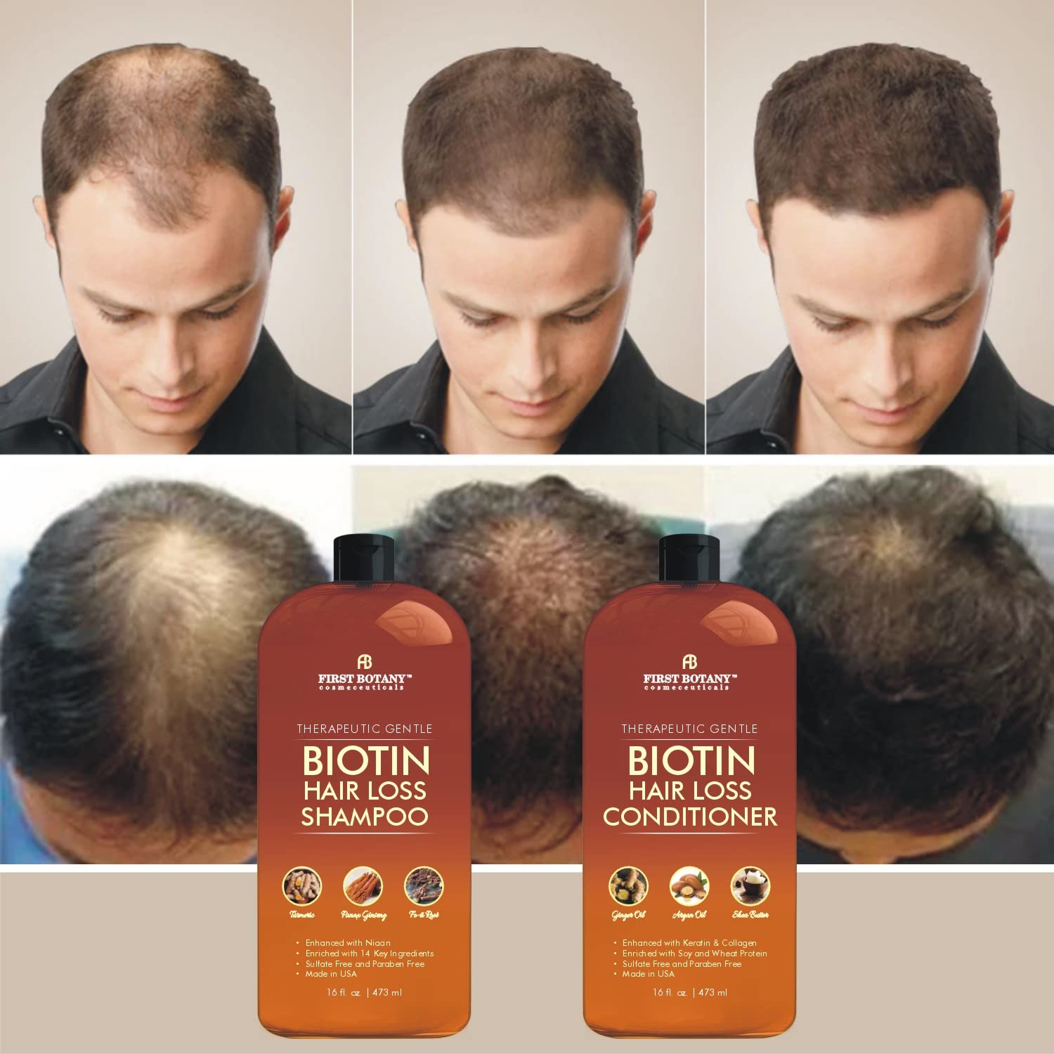 First Botany hair growth conditioner bottle with hydrating formula.