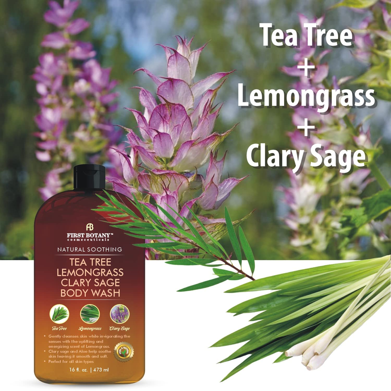 First Botany Jabon Cuerpo Ingredientes Naturales - fórmula suave, sin alcohol