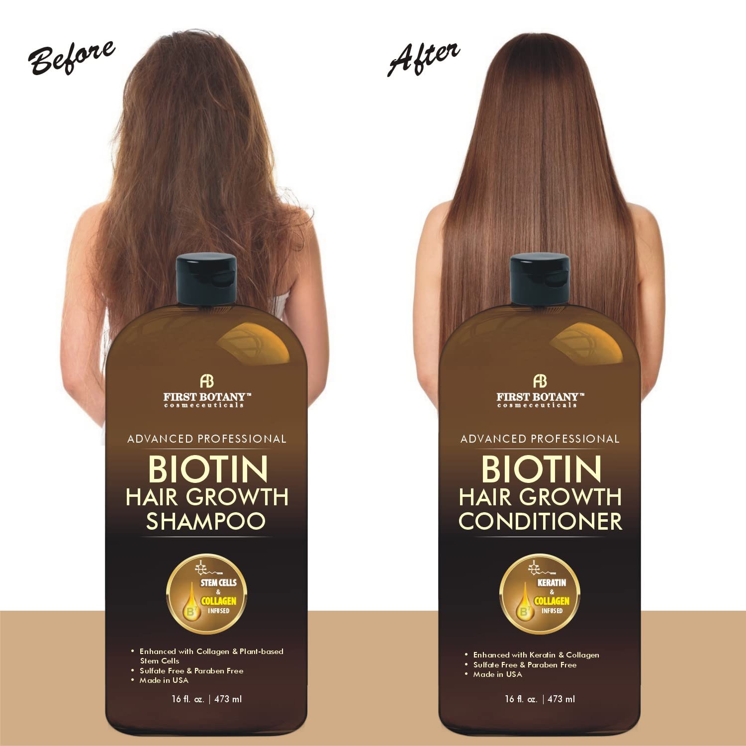 First Botany Keratin Hair Strength Conditioner bottle suggests frizz control and improved manageability.