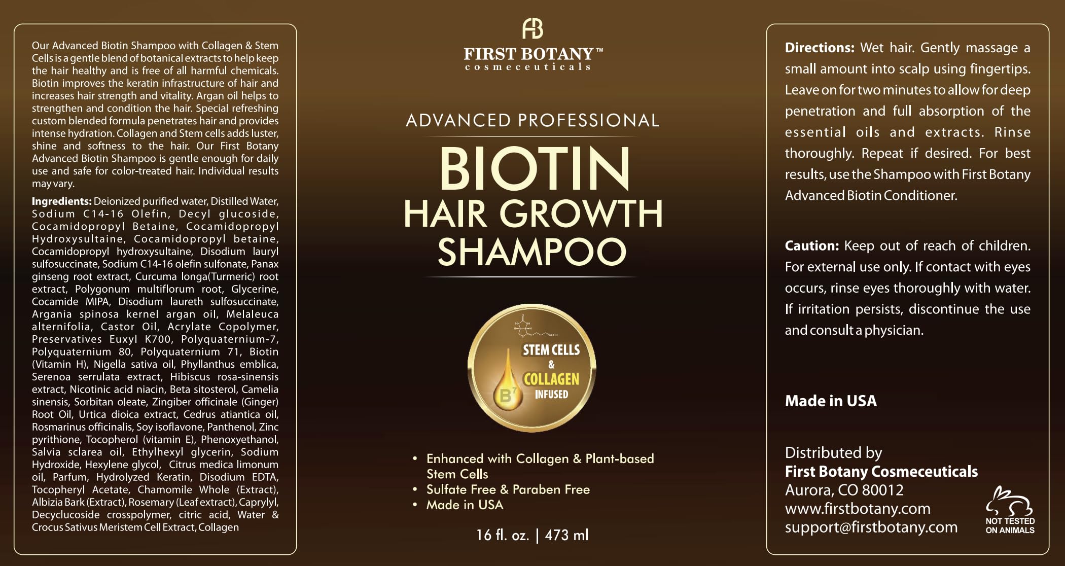 First Botany Rosemary Oil Shampoo bottle indicates potential scalp nourishment and a cleaner feel.