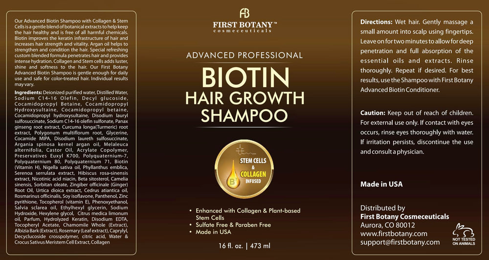 First Botany Rosemary Oil Shampoo bottle indicates potential scalp nourishment and a cleaner feel.