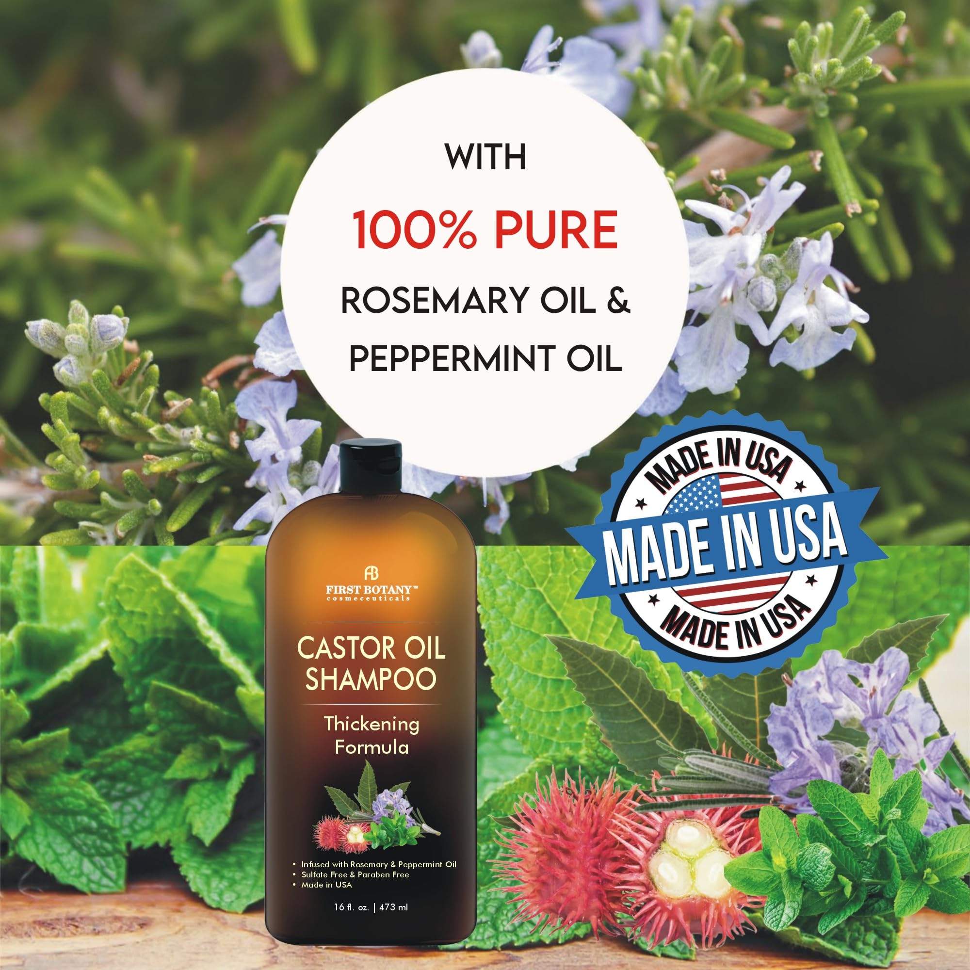 First Botany Shampoo limpieza suave sin sulfatos, para cuero cabelludo sensible.