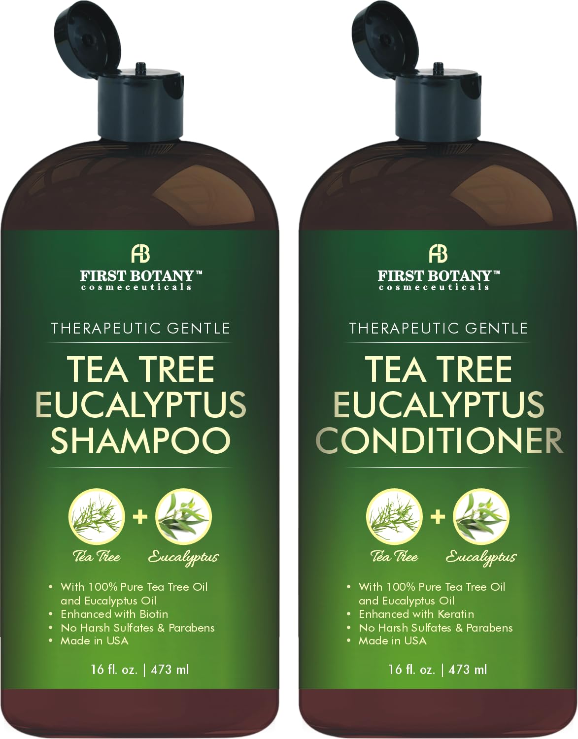 First Botany Tea Tree Eucalyptus shampoo bottle with clarifying action for a refreshed scalp