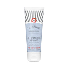 First Aid Beauty Pure Skin Face Cleanser bottle with fragrance-free formula for sensitive skin.