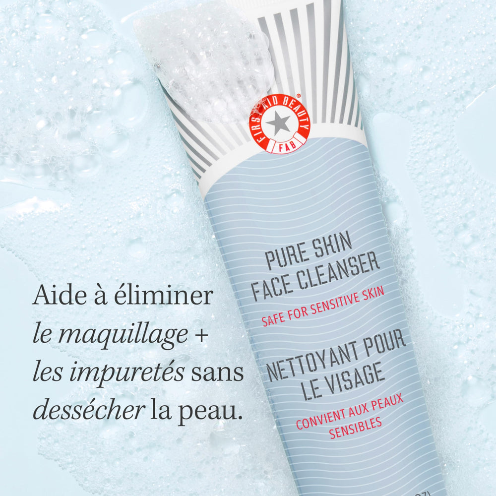 Foamy lather on hand demonstrates gentle cleansing action for makeup removal.