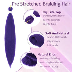 Firstcyh Hair crochet braids ready-to-use purple extensions for box braids and twists