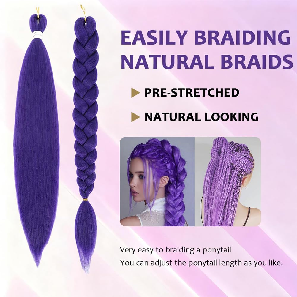 Firstcyh Hair hot-water shaping purple braiding hair for customizable style