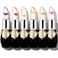 Firstfly Crystal Flower Jelly Lipstick Pack shows color-changing effect with lasting hydration.