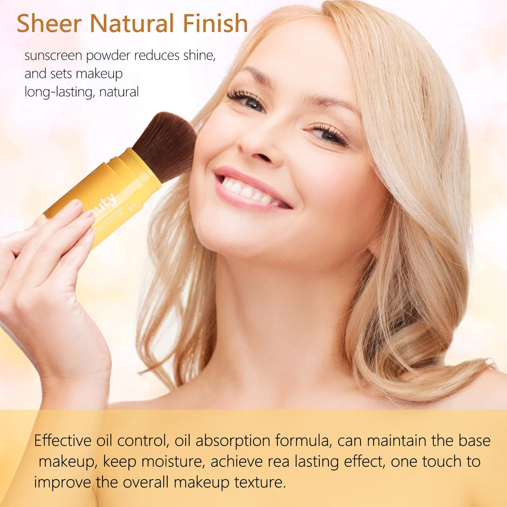 Firstfly powder applied on scalp for shine-free days during outdoor activities.