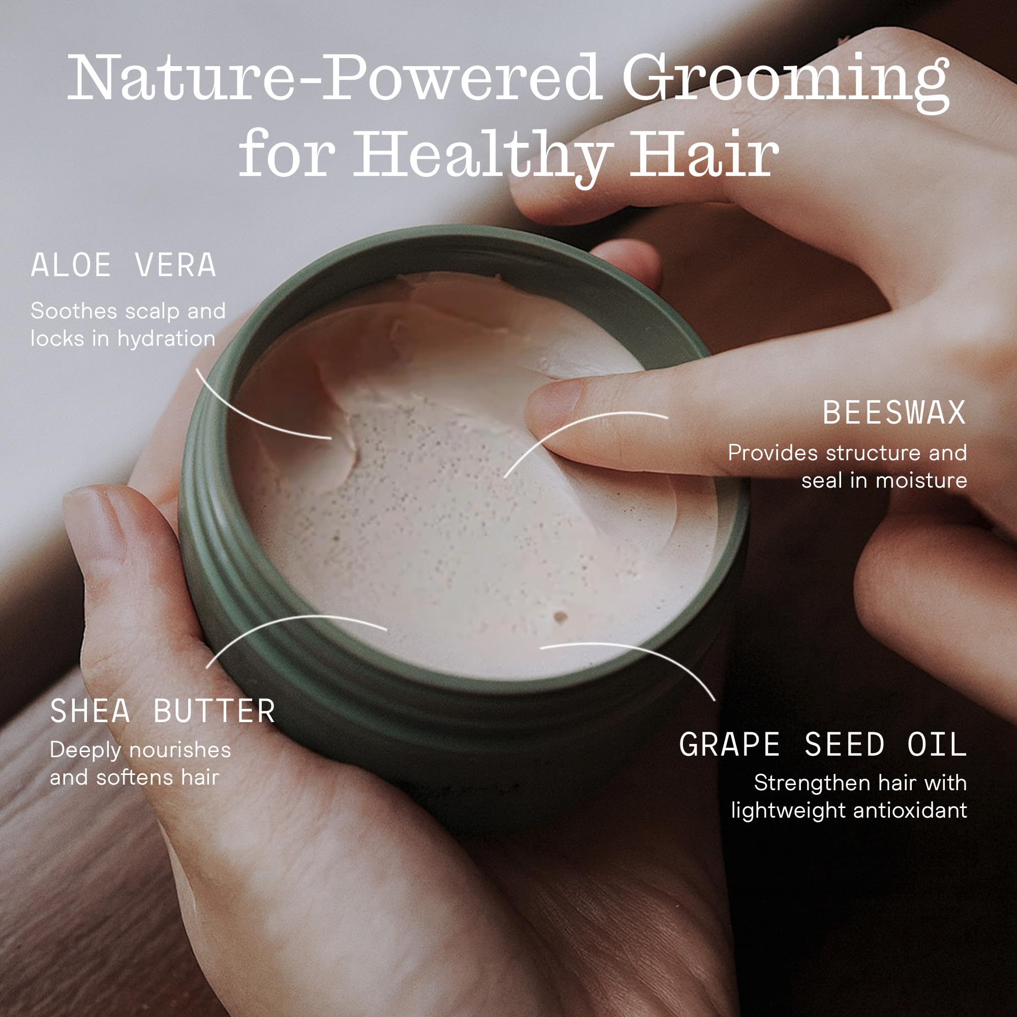 Firsthand pomade with low shine finish for natural look.