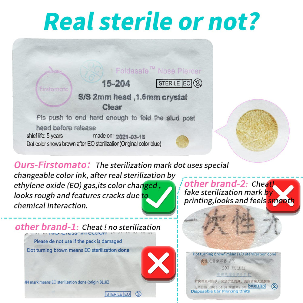 Firstomato includes alcohol pads for convenient prep before piercing.