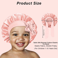 FIRSTPELLA black satin bonnet keeps curls neat during sleep.