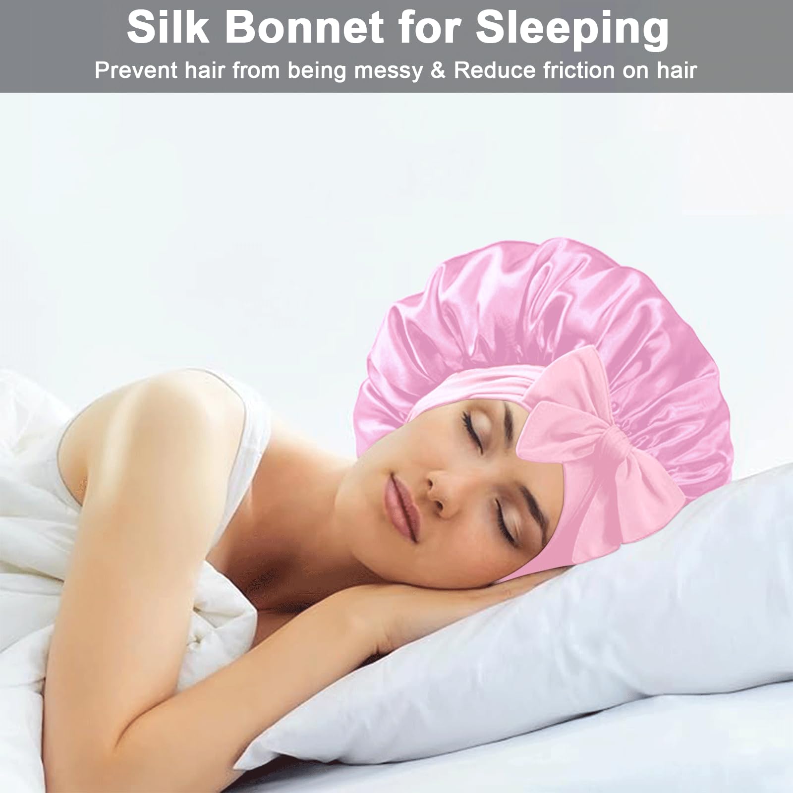 FIRSTPELLA bonete satin rosado, añade estilo sin comprometer la comodidad nocturna.