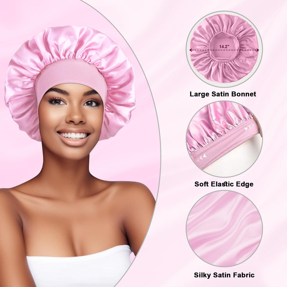 FIRSTPELLA bonete satin protección capilar, permanece en su lugar toda la noche.
