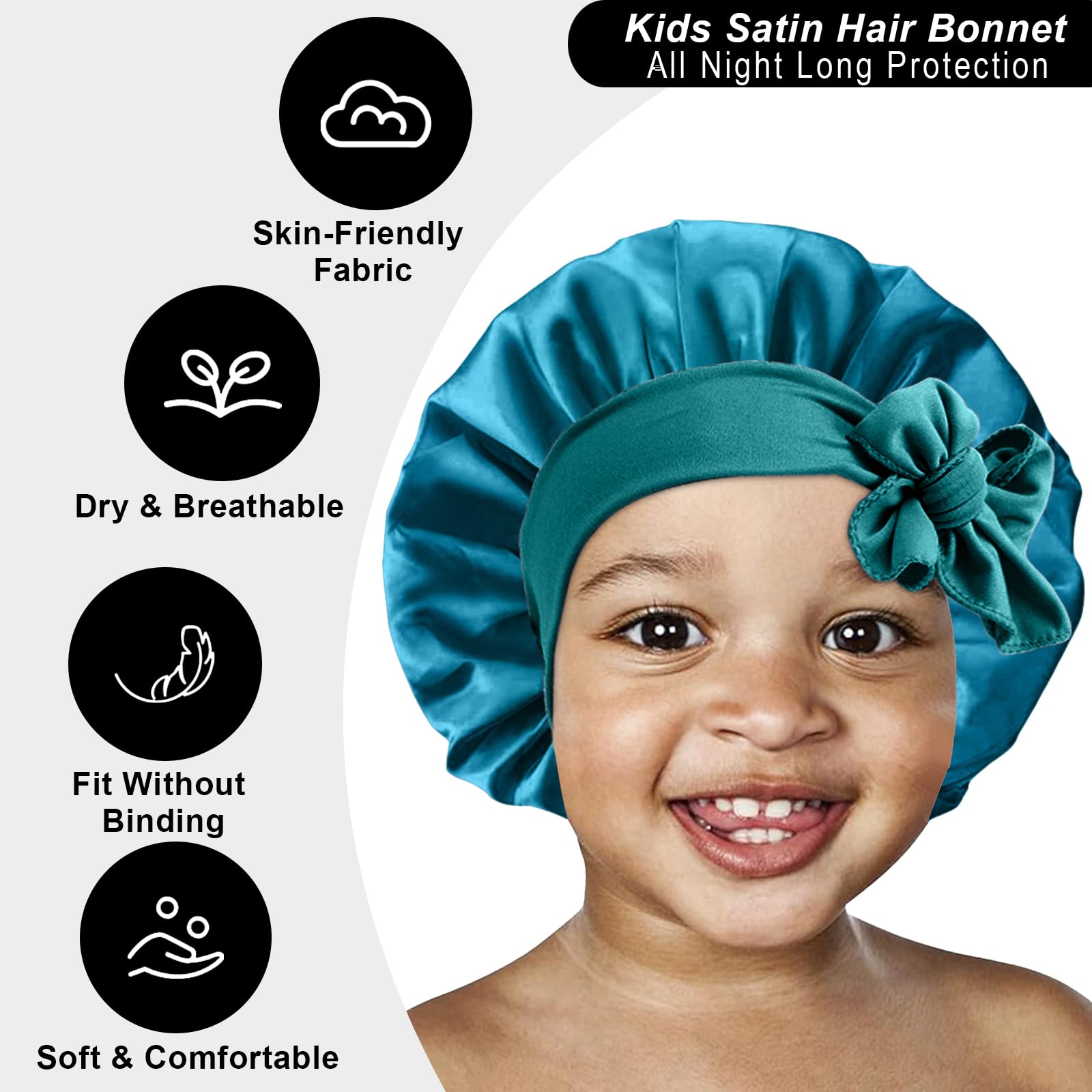Gorro con cinta elástica FIRSTPELLA, ajuste seguro para cabello rizado
