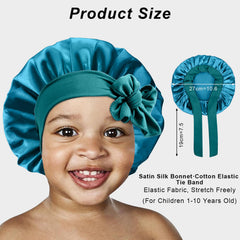 Gorro satén FIRSTPELLA para niños negro, suave y ligero para dormir