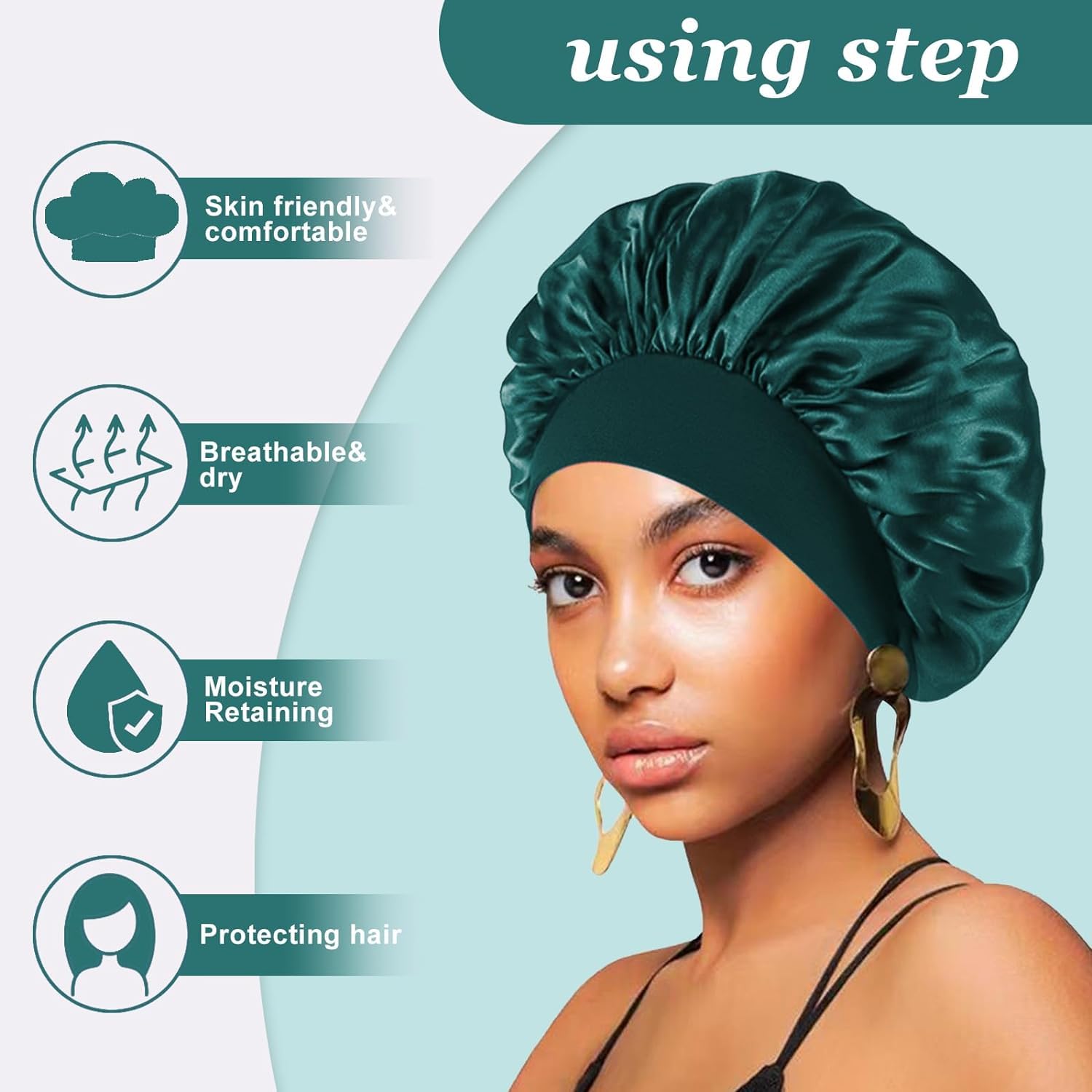 FIRSTPELLA hair wrap cap protects curly hair and reduces frizz during sleep.