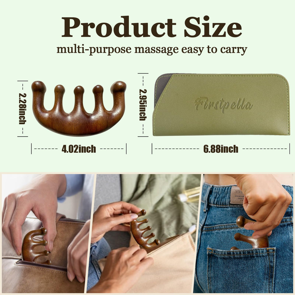FIRSTPELLA polished wood massage tool for durable daily use
