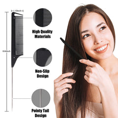 FIRSTPELLA rat tail comb pink perfect for lift at roots and detangling.