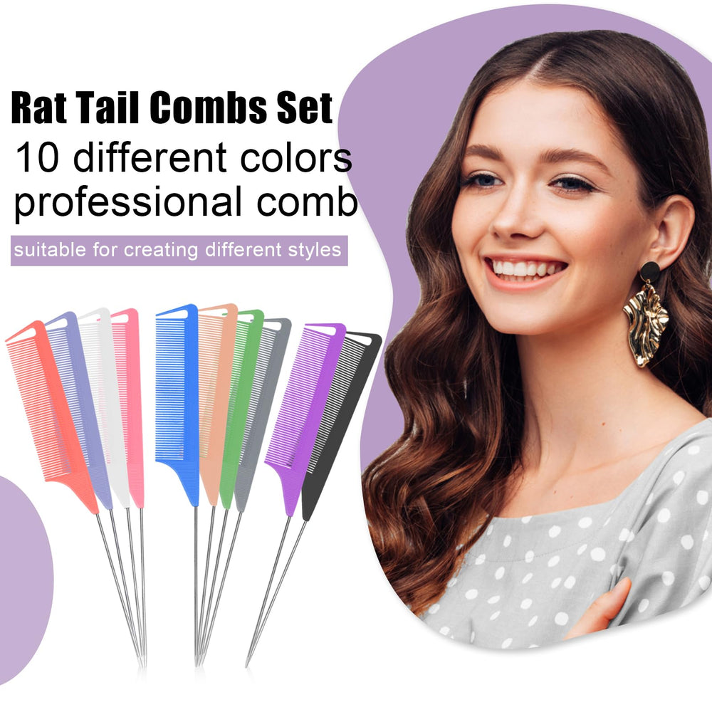 FIRSTPELLA rat tail comb yellow ideal for clean sections while styling.