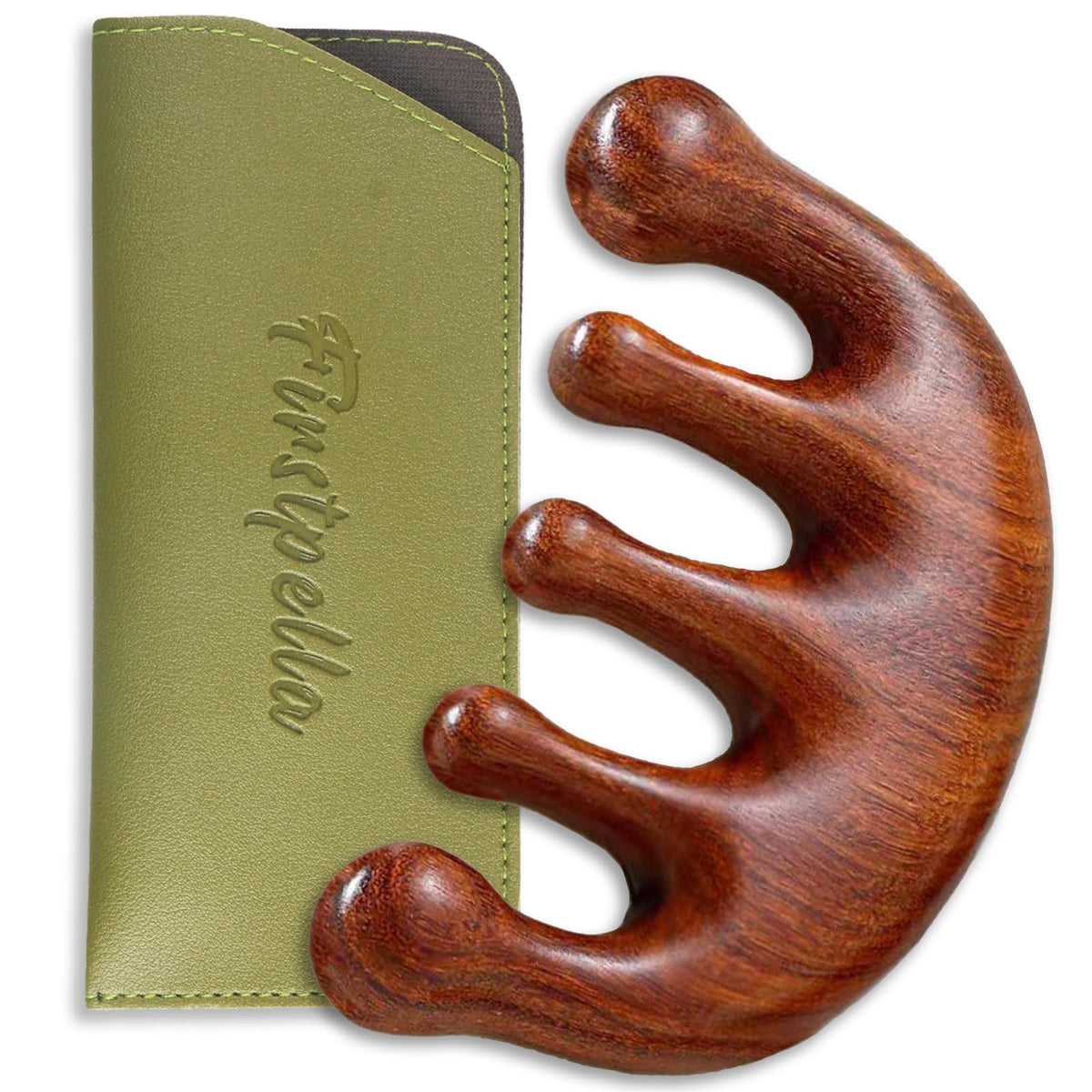 FIRSTPELLA sandalwood scalp detox comb set for daily scalp care and detangling