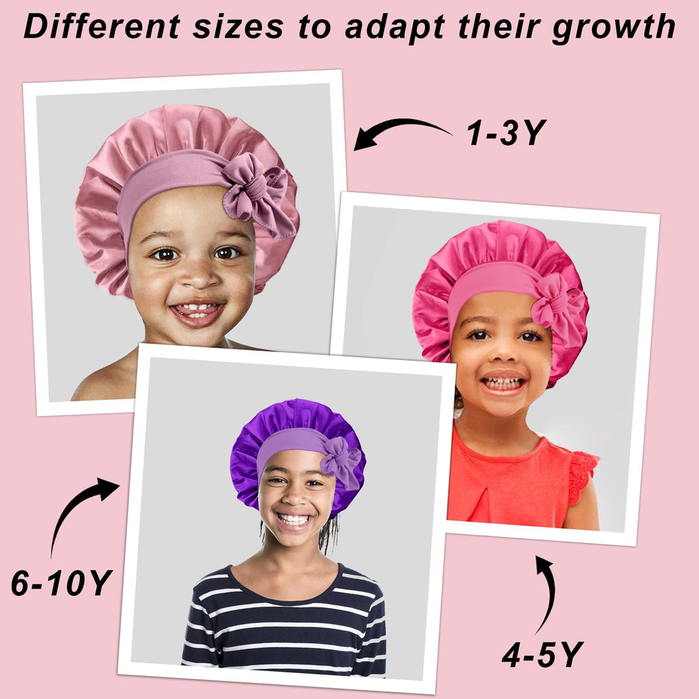 FirstPELLA satin bonnet for deep conditioning to protect curls overnight.