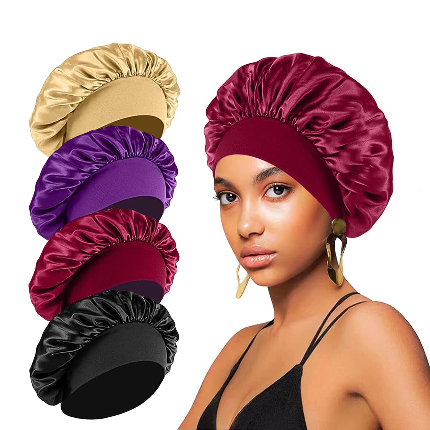 FIRSTPELLA silk bonnet color options display for versatile styling.