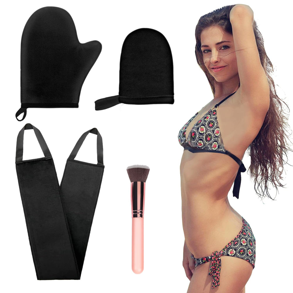 FIRSTPELLA self tanner mitt ensures streak-free, comfortable application.