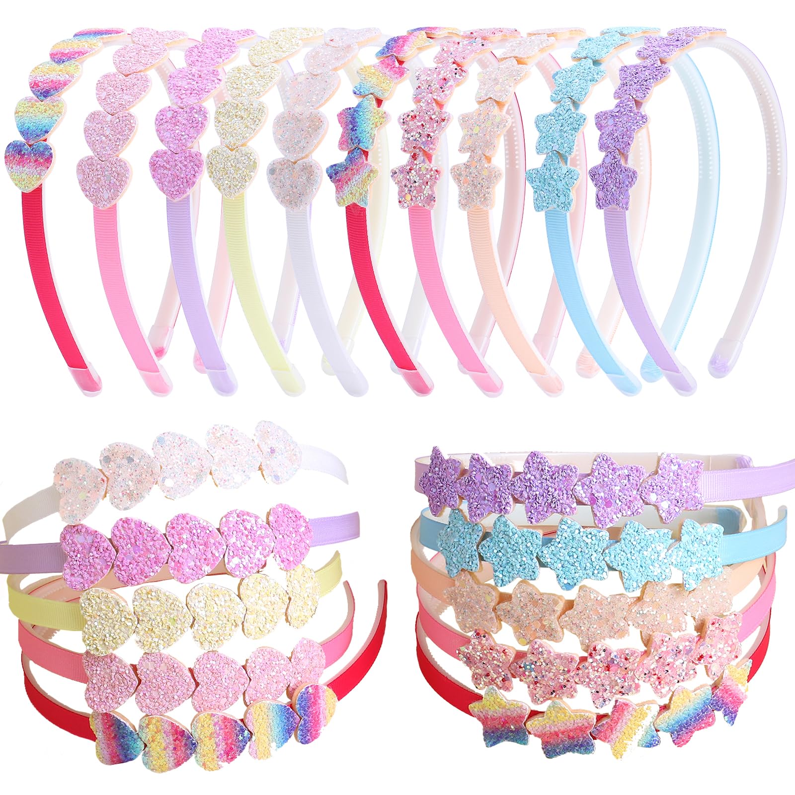 Fishdown diadema con arcoíris brillante para uso diario y fiestas.