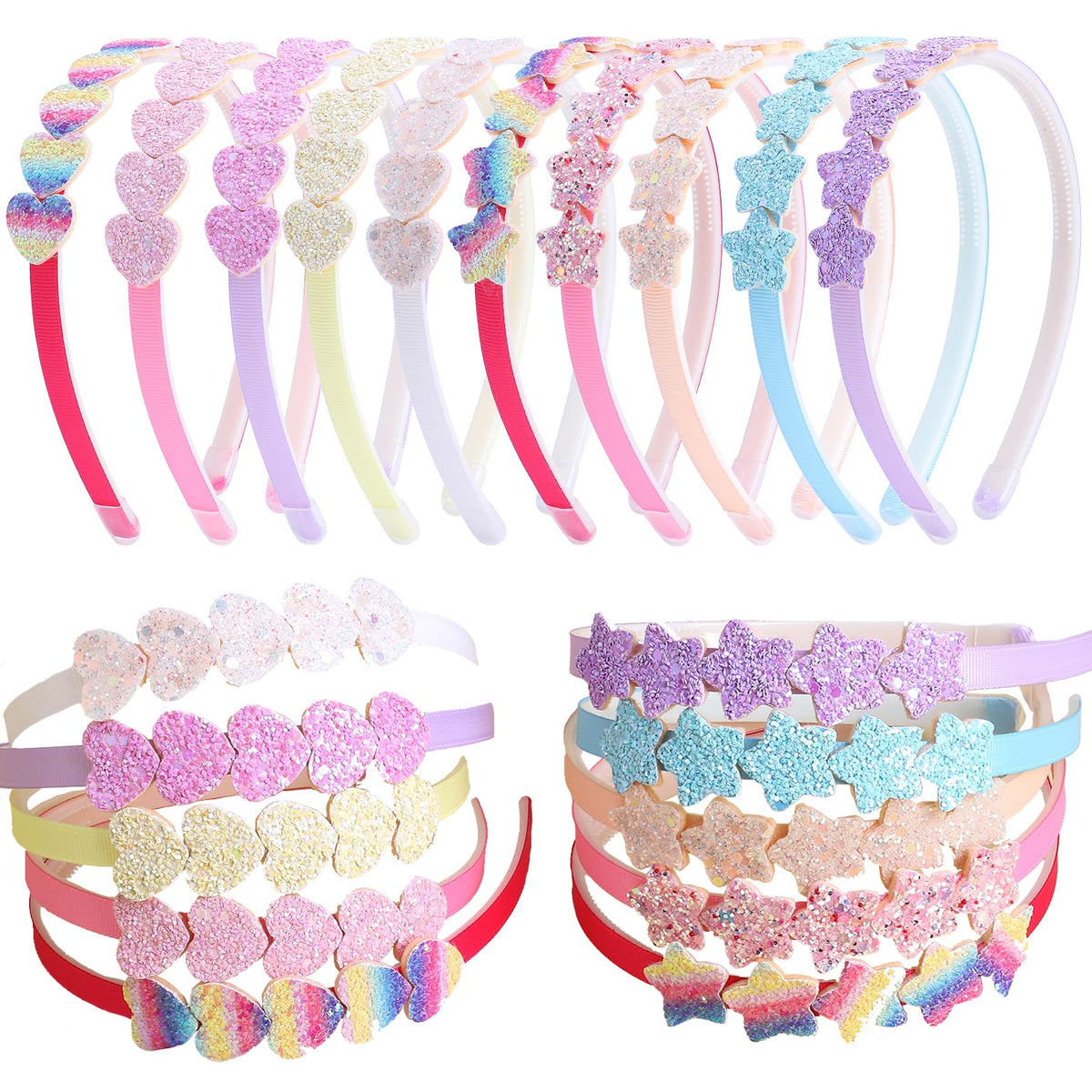 Fishdown diadema con arcoíris brillante para uso diario y fiestas.