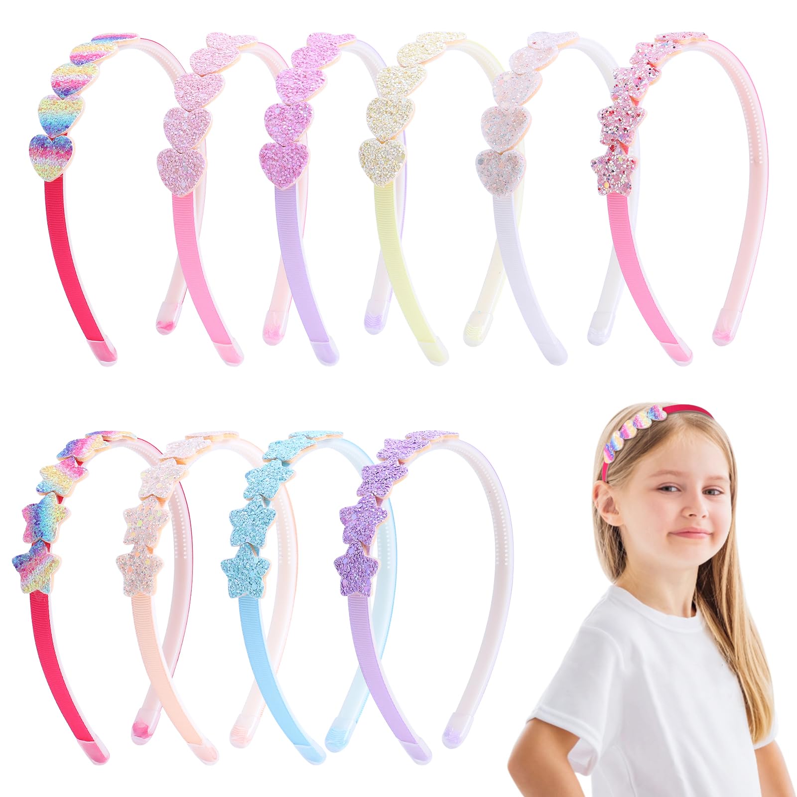 Fishdown diadema con corazones y estrellas para looks dulces.