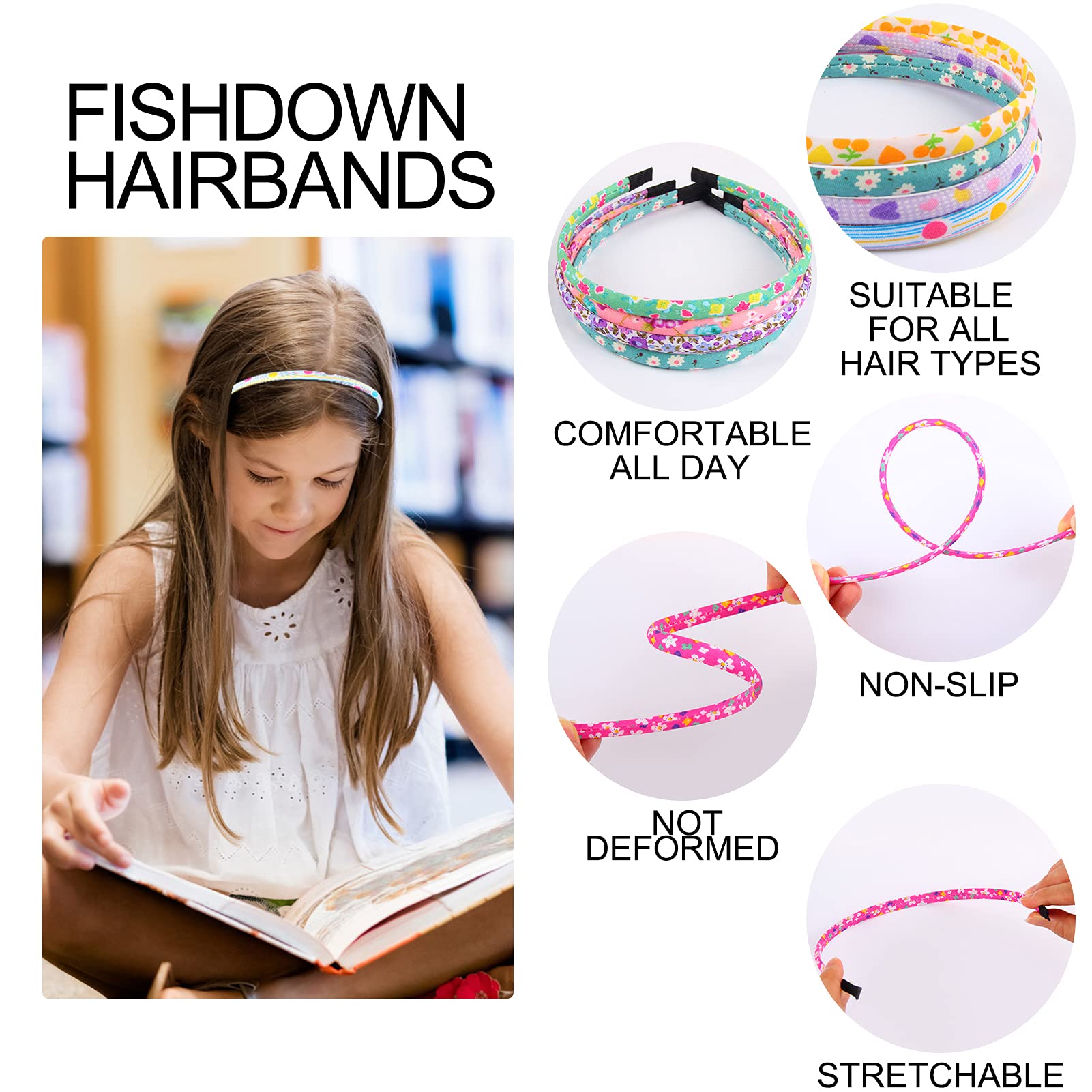 Fishdown headbands offer unique patterns to match outfits.