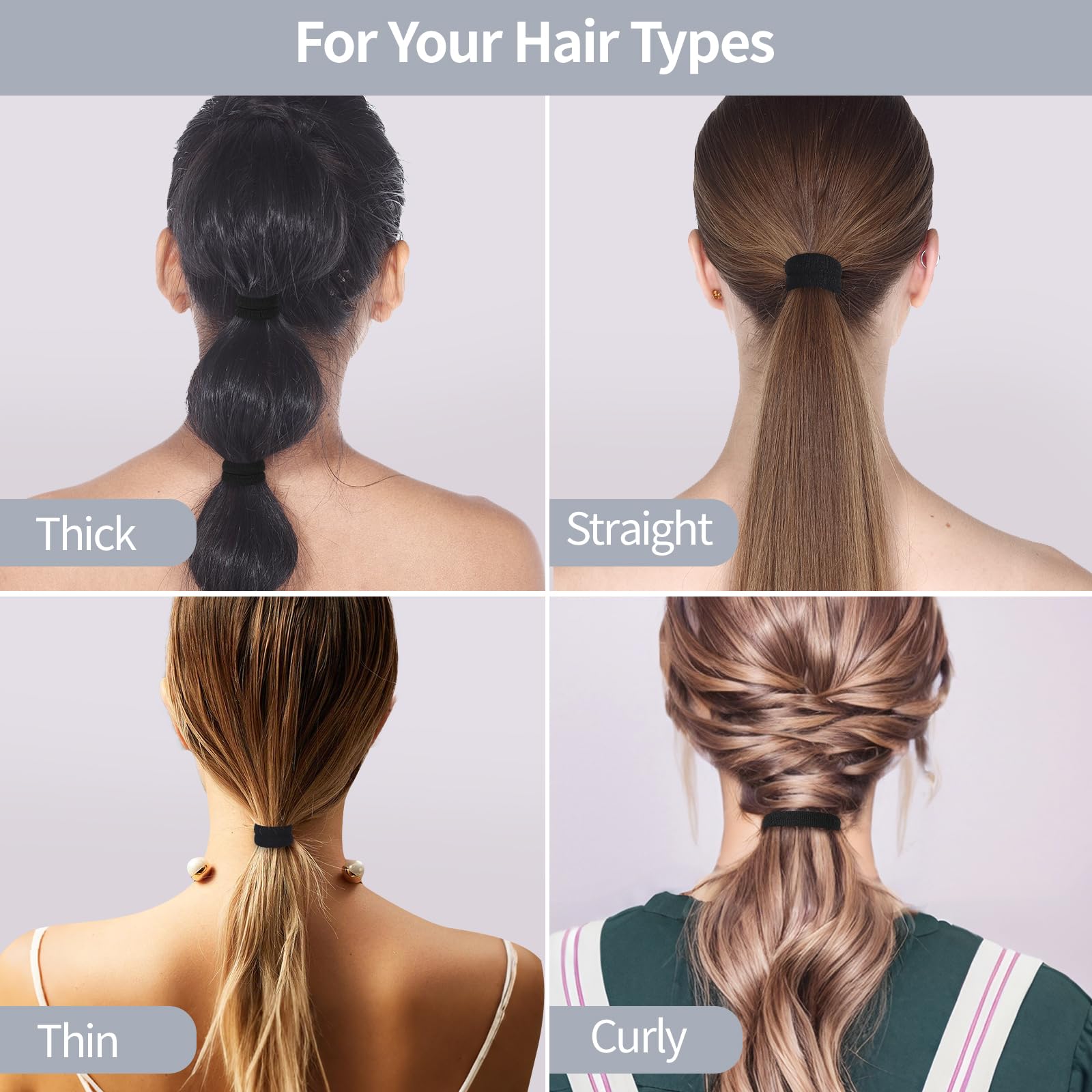 Fishinsea braid and updo styling with seamless elastic ties.