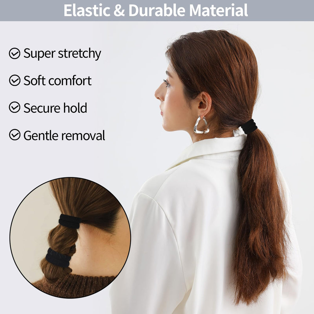 Fishinsea non-slip hair ties on model bun demonstrating secure hold.