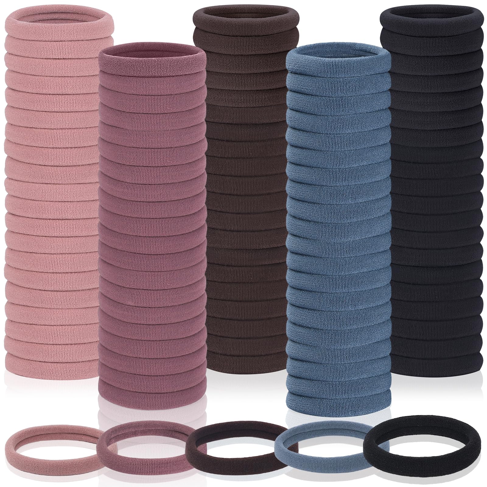 Fishinsea seamless hair ties in soft pink for gentle hold and elegant everyday styling.