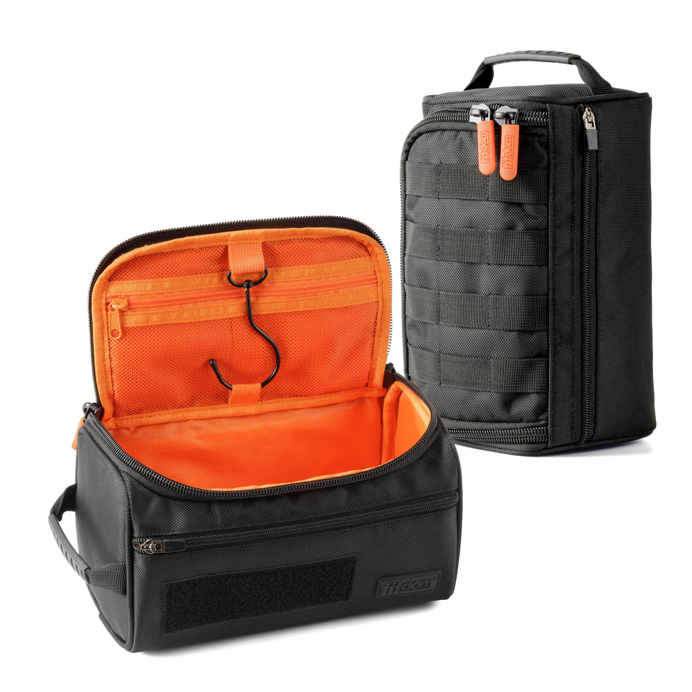 Fitdom Hanging Toiletry Bag main compartment keeps essentials organized while traveling.