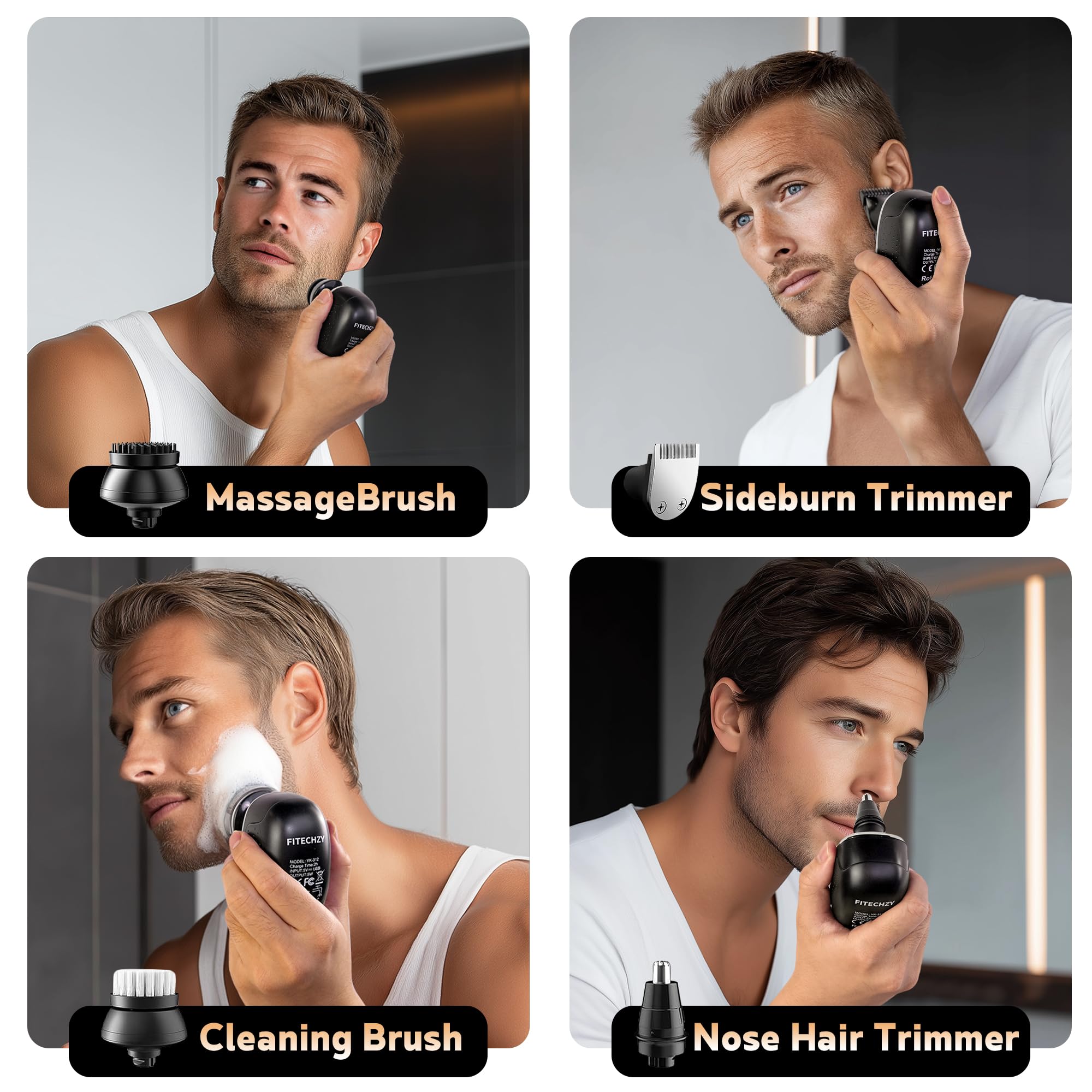 FITECHZY IPX6 waterproof shaver for rinsing and durable performance.