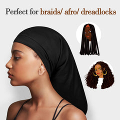 Fittia bonete XL de seda para dreadlocks, ajuste cómodo y cobertura total