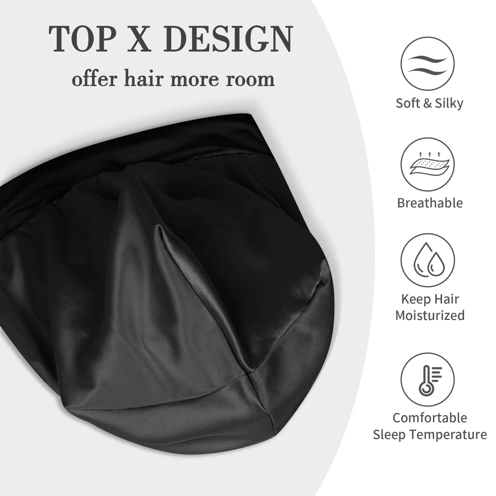 Fittia bonete para cabello rizado o mojado durante la noche.