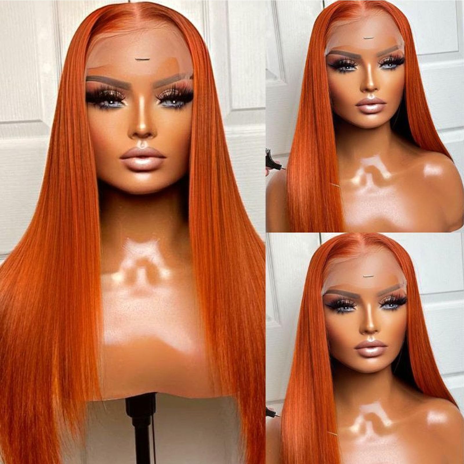 Fiumer ginger wig front view shows seamless lace melt