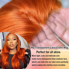 Fiumer ginger wig model wear demonstrates versatile styling options