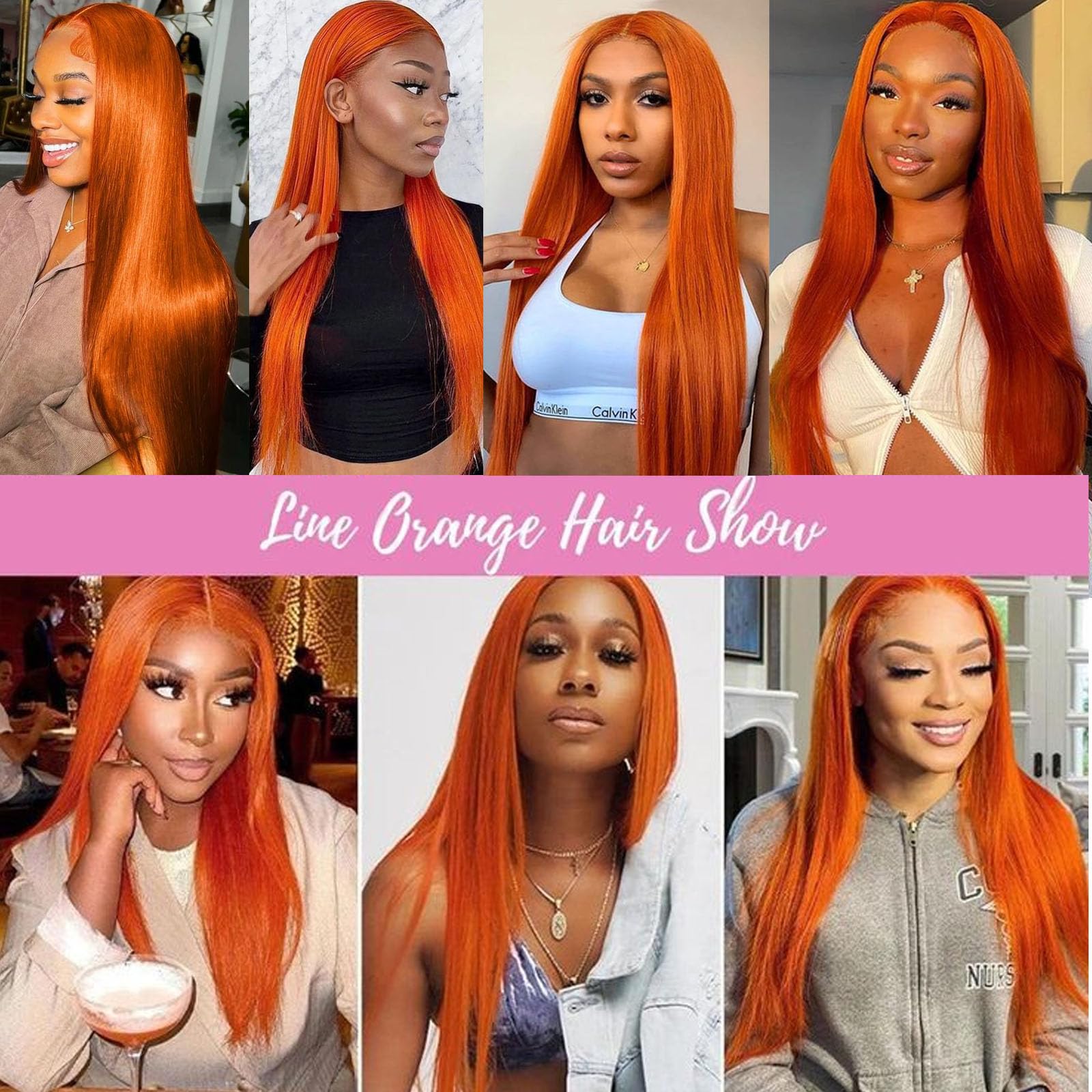 Fiumer ginger wig parting detail reveals natural, undetectable scalp