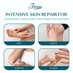 FIVONA foot cream jar back label with 100 g size.